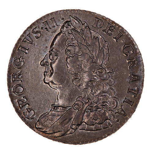 Coin - Shilling, George II, Great Britain, 1758 (Obverse)