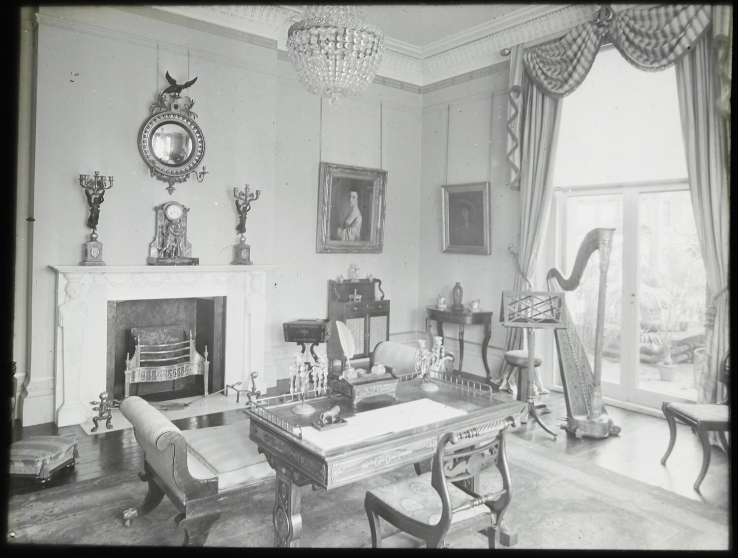 Lantern Slide - Period Room, 'the Museum Of Art Regency Rooms', 1909-1930