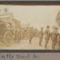 Photograph - Ambulances on the Road to Wardrecques, France, Sergeant John Lord Album, World War I, circa Jun 1917