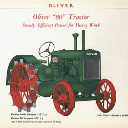 Descriptive Leaflet - Oliver Farm Equipment, Oliver 80 Tractor, 1940