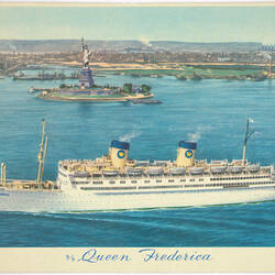 Postcard - SS Queen Frederica, National Hellenic American Line, circa 1957