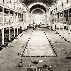 Photograph - Programme '84, Timber Floor Replacement in the Great Hall, Royal Exhibition Buildings, 1984