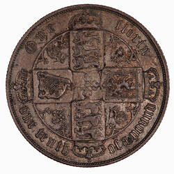 Coin - Florin, Queen Victoria, Great Britain, 1877 (Reverse)