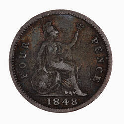 Coin - Groat, Queen Victoria, Great Britain, 1848 (Reverse)