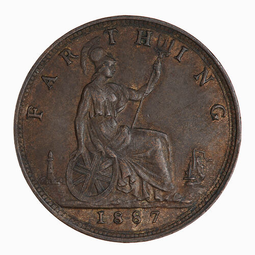 Coin - Farthing, Queen Victoria, Great Britain, 1887 (Reverse)