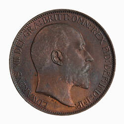 Coin - Halfpenny, Edward VII, Great Britain, 1908 (Obverse)