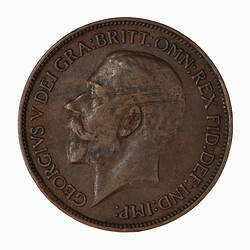 Coin - Halfpenny, George V, Great Britain, 1924 (Obverse)