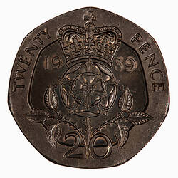 Coin - 20 Pence, Elizabeth II, Great Britain, 1989 (Reverse)