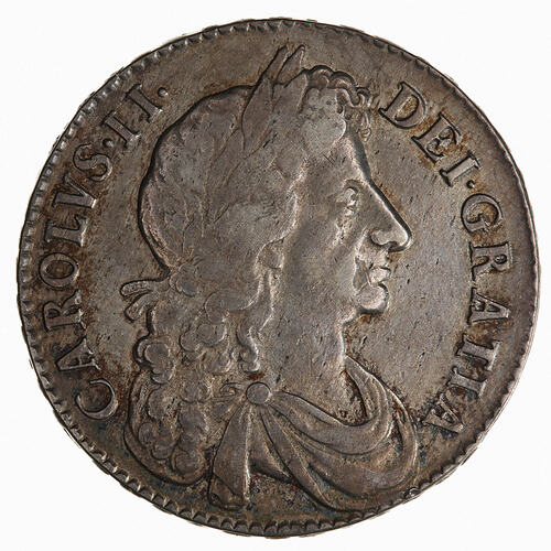 Coin - Halfcrown, Charles II, Great Britain, 1673 (Obverse)