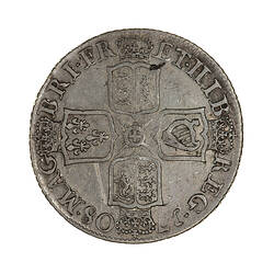 Coin - 1 Shilling, Queen Anne, England, Great Britain, 1708 (Reverse)