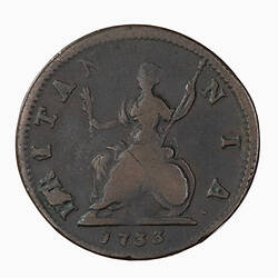 Coin - Farthing, George II, Great Britain, 1733 (Reverse)