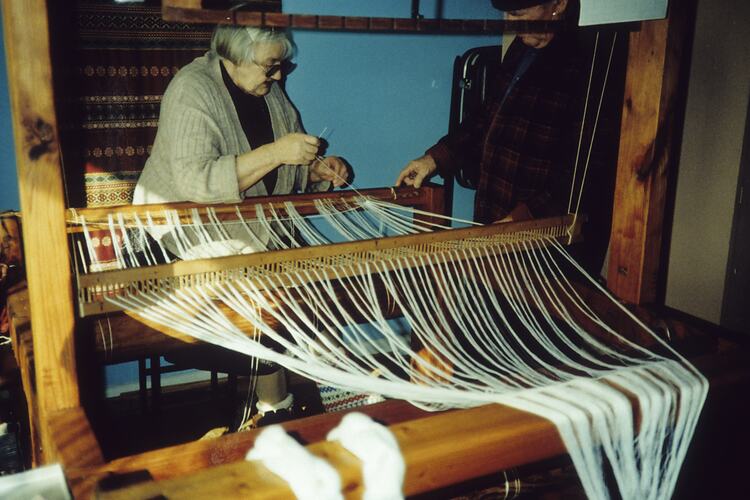 Slide - Anna & Ervins Apinis Threading Up, circa 1985