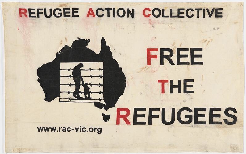Flag - Free the Refugees, Refugee Action Collective, 2001