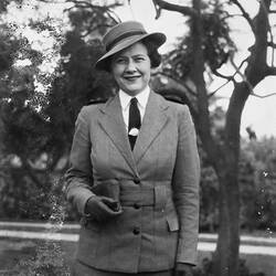 Negative - Ethelwyn Pitts in Army Nurse Uniform, Merrigum, Victoria, circa 1920s