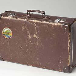 Suitcase - Julius Toth, Made by Adler Koffler, Brown Cardboard, circa 1957