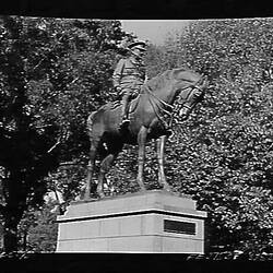 Negative - Statue of Sir John Monash on Horse, Melbourne, Victoria, Jun 1973