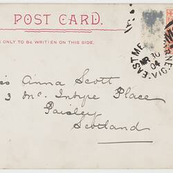 Postcard - Coogee Bay, N.S.W., To Anna Scott from Marion Flinn, Melbourne, 30 Mar 1904