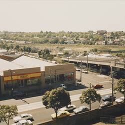 Digital Photograph - Aerial View of Newmarket Saleyards From Across the Road, Newmarket, 1 Apr 1985