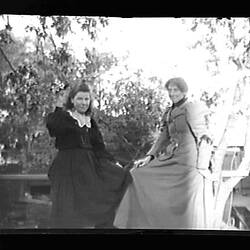 Glass Negative - Nellie Beckett & Queenie Brown, Northcote, Victoria, Sep 1898