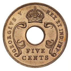 Specimen Coin - 5 Cents, British East Africa, 1922