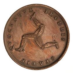 Coin - 1/2 Penny, Isle of Man, 1839