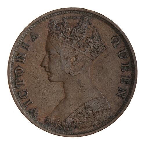 Coin - 1 Cent, Hong Kong, 1865