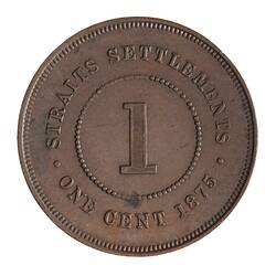 Coin - 1 Cent, Straits Settlements, 1875