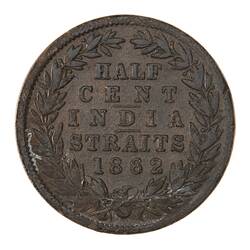 Coin - 1/2 Cent, Straits Settlements, 1862
