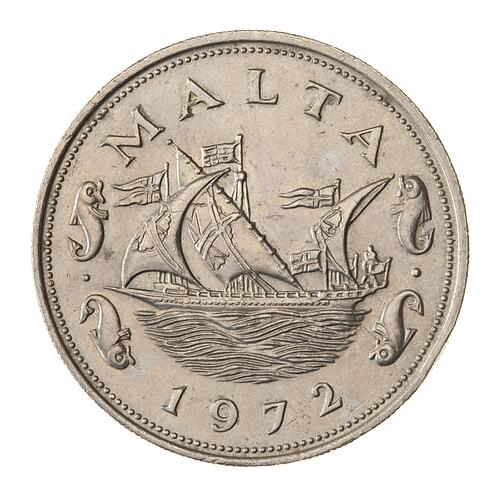 Coin - 10 Cents, Malta, 1972