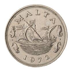 Coin - 10 Cents, Malta, 1972