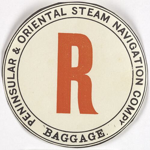 Baggage Label - P&O, Alphabetical