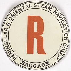 Baggage Label - P&O, Alphabetical, circa 1950s