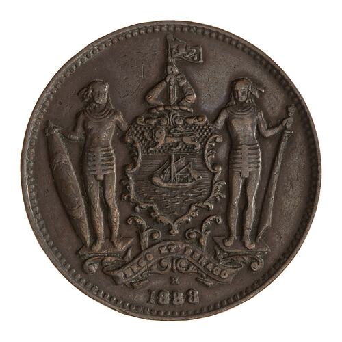 Coin - 1 Cent, British North Borneo Company, 1888
