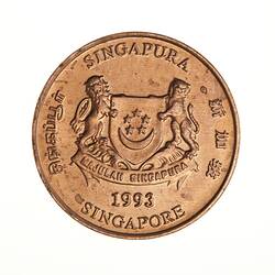 Coin - 1 Cent, Singapore, 1993