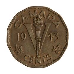 Coin - 5 Cents, Canada, 1943