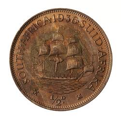Coin - 1/2 Penny, South Africa, 1936