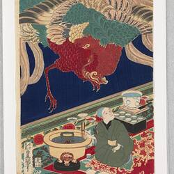 Woodblock print showing possible Self Portrait of Utagawa Toyokuni III
