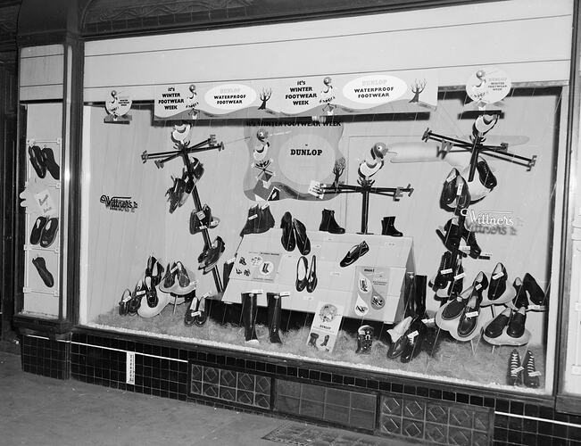 Negative - Dunlop Australia Ltd, Shop Window Display, Melbourne, Victoria, May 1954