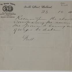 Receipts - Wages, J. Bult, 1893