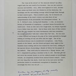 Manuscript - Marjory McKay, 'Cecil McKay, It Wasn't All Sunshine', circa 1974