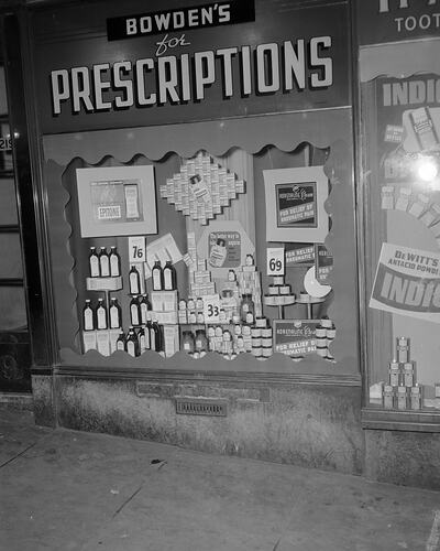 Bowden's Chemist, Window Display for Epitone Tonic & Regaspirin Aspirin, Victoria, Sep 1954
