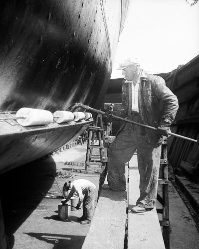 Man Painting a Boat, Melbourne, Victoria, 1956