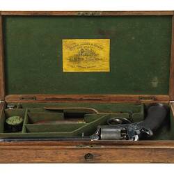 Adams Dragoon Percussion Revolver and accessories in wooden case.