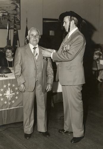 Salvatore Mazzarino Presented with Military Medal, Melbourne, circa 1980s
