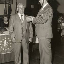 Digital Photograph - Salvatore Mazzarino Presented with Military Medal, Melbourne, circa 1980s