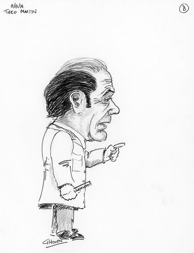 Caricature - George Hoven, No 8, 'Theo Martin', Kodak Australasia Pty Ltd, 8 Aug 1974