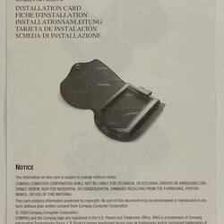 Installation Card - Leather Style Pack, Pocket PC, Compaq Ipaq
