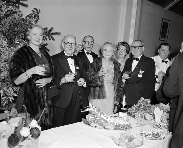 Group Portrait at 'Food and Wine Dinner', Melbourne, Victoria, Jul 1958