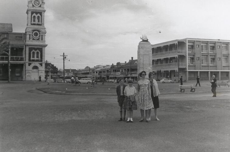 Ward family at Glenelg, South Australia, 12 December 1961