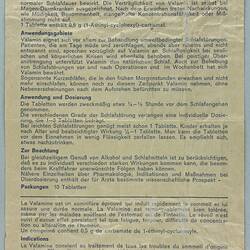 Leaflet - Drug, Valamin (Ethinamate), Schering AG Berlin